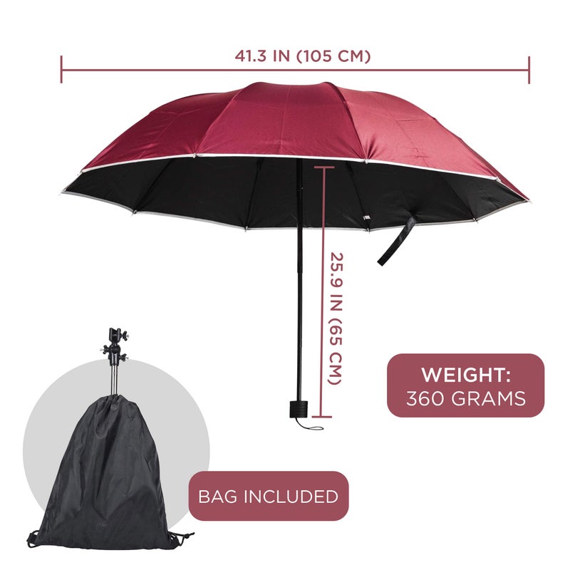 Primo Supply Wearable Hands-Free Umbrella Sun Rain Blocker Fishing Outdoor Use Running Jogging Canoeing Kayaking Shade and UV Sunburn | Red - Image 3